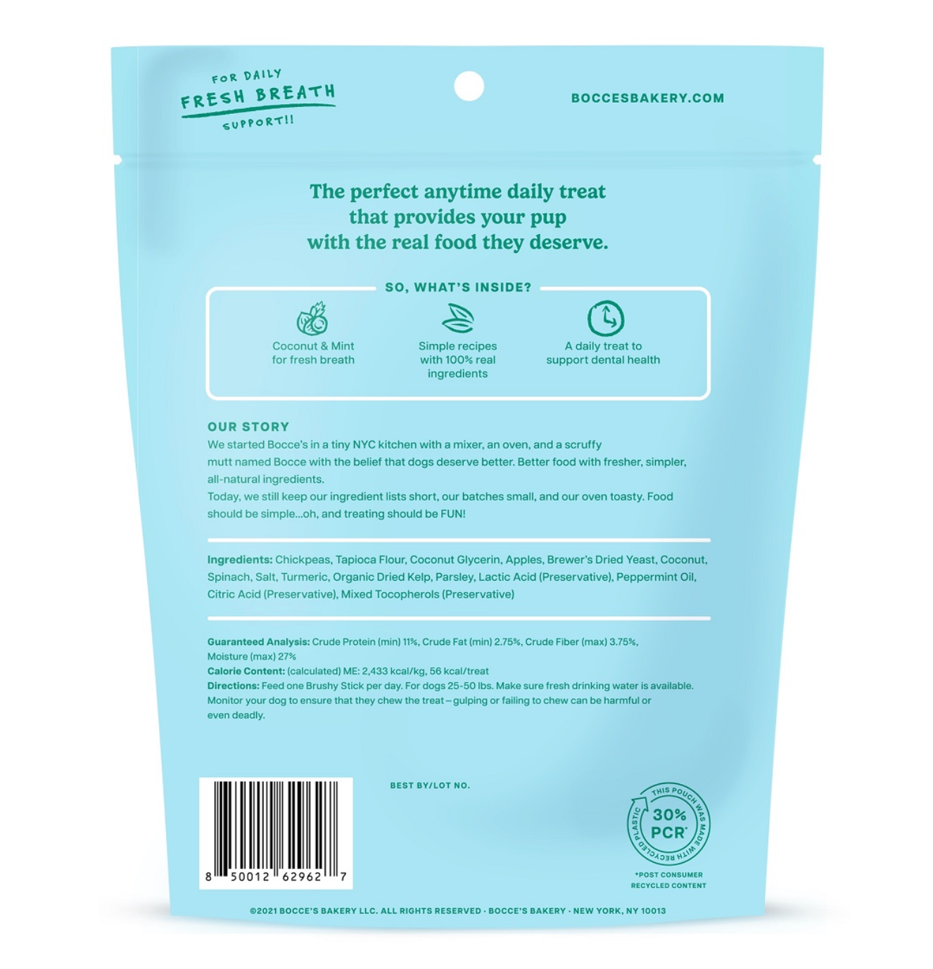 Brushy Sticks - Coconut & Mint Dental Bars for Dogs (Medium)