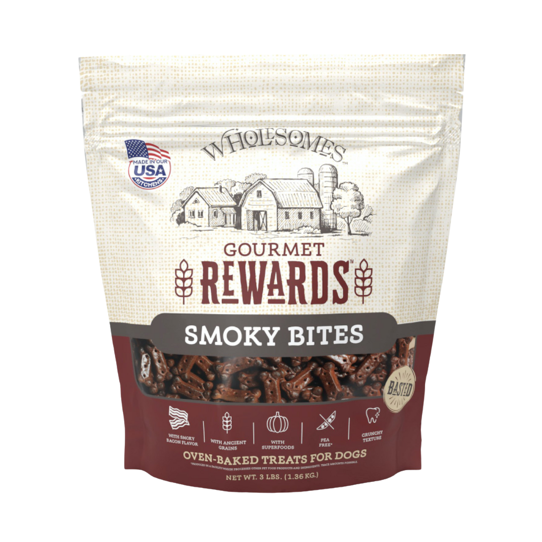 Wholesomes Gourmet Rewards Smoky Bites - Bacon Dog Biscuits 3 lbs