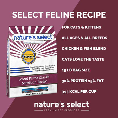 Nature's Select Feline Classic Nutrition Recipe - Dry Cat Food for All Ages