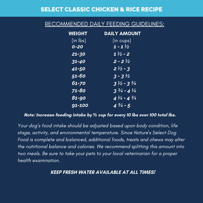 Nature's Select Classic Chicken & Rice Recipe, Dry Dog Food for Adults