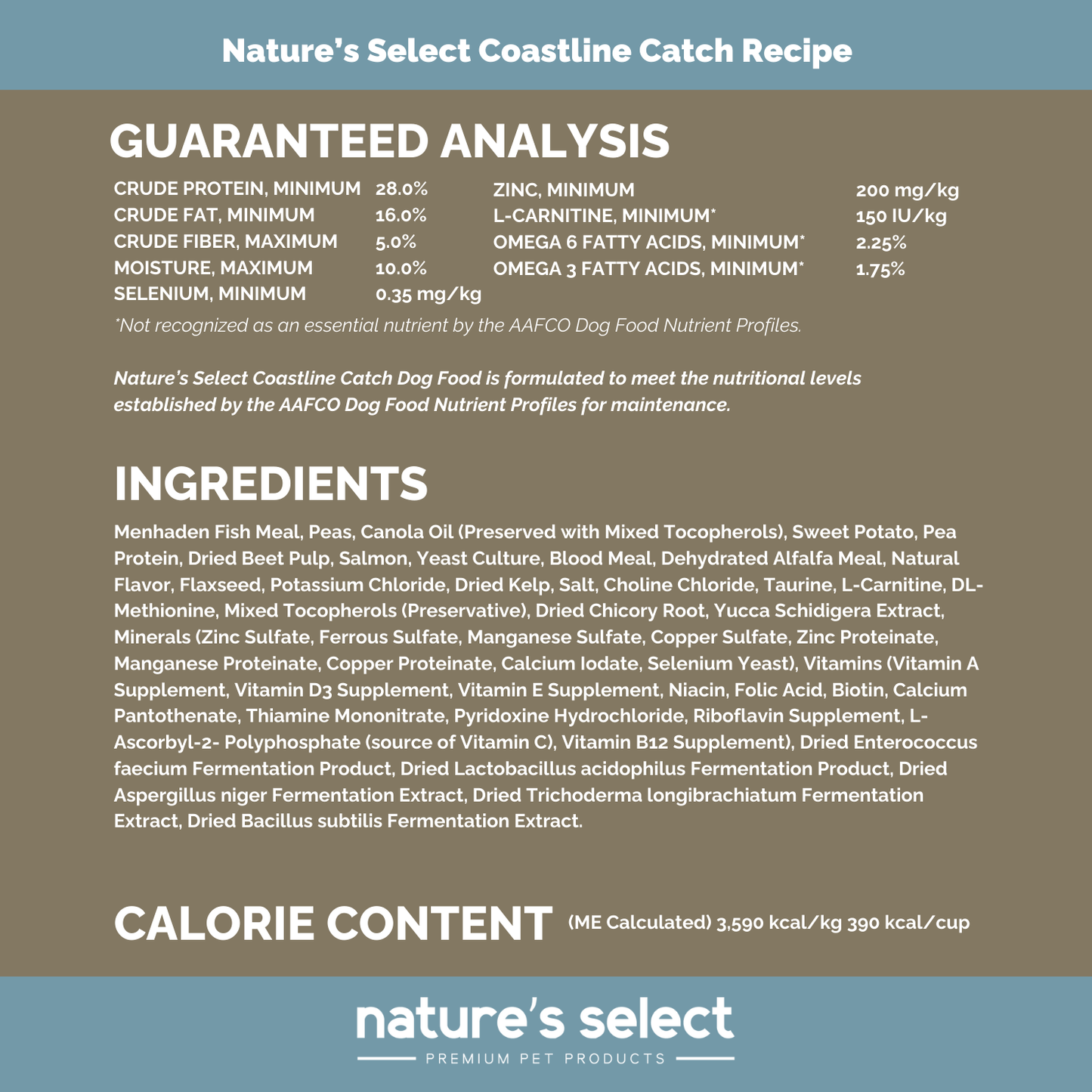 Nature's Select Coastline Catch Recipe - Grain Free Fish, Dry Dog Food for Adults