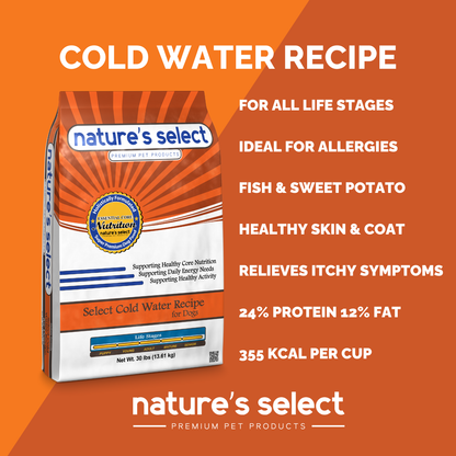 Nature's Select Cold Water Recipe - White Fish & Sweet Potato, Dry Dog Food for All Life Stages