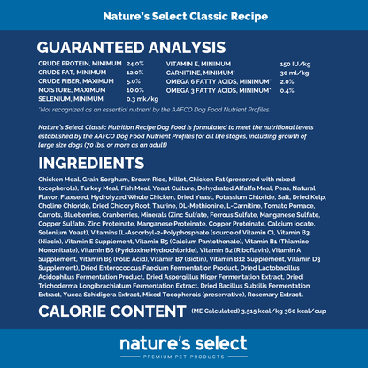 Nature's Select Classic Recipe - Chicken & Rice, Dry Dog Food for All Life Stages