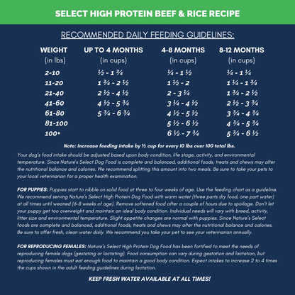 Nature's Select High Protein Recipe - Beef & Rice, Dry Dog Food for All Life Stages