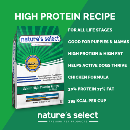 Nature's Select High Protein Recipe - Chicken & Rice, Dry Dog Food for All Life Stages