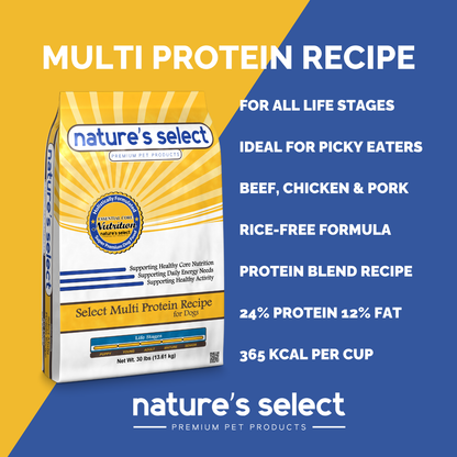 Nature's Select Multi Protein Recipe - Beef, Chicken & Pork, Dry Dog Food for All Life Stages