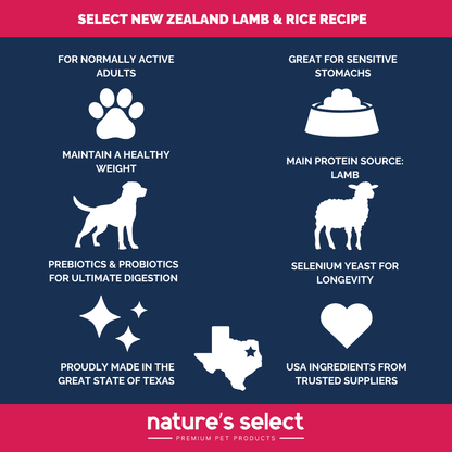 Nature's Select New Zealand Lamb & Rice Recipe - Dry Dog Food for Adults