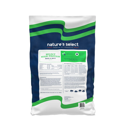Nature's Select High Protein Beef & Rice Recipe, Dry Dog Food for All Life Stages