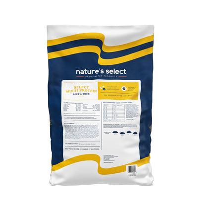 Nature's Select Multi Protein Beef & Rice Recipe, Dry Dog Food for Adults