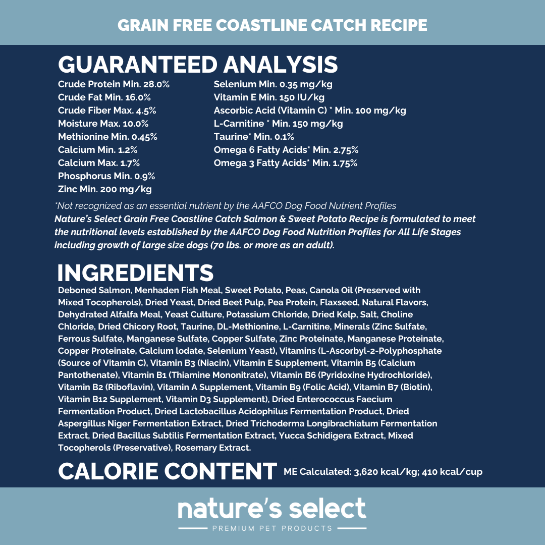 Nature's Select Coastline Catch Recipe - Grain Free Fish, Dry Dog Food for Adults