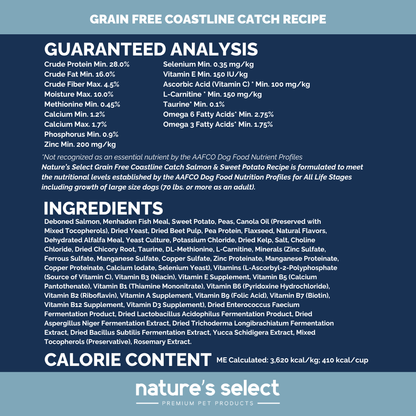 Nature's Select Coastline Catch Recipe - Grain Free Fish, Dry Dog Food for Adults