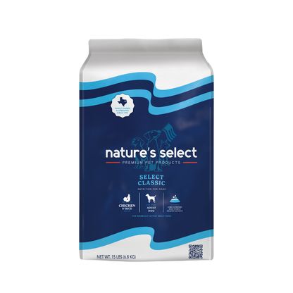 Nature's Select Classic Chicken & Rice Recipe, Dry Dog Food for Adults