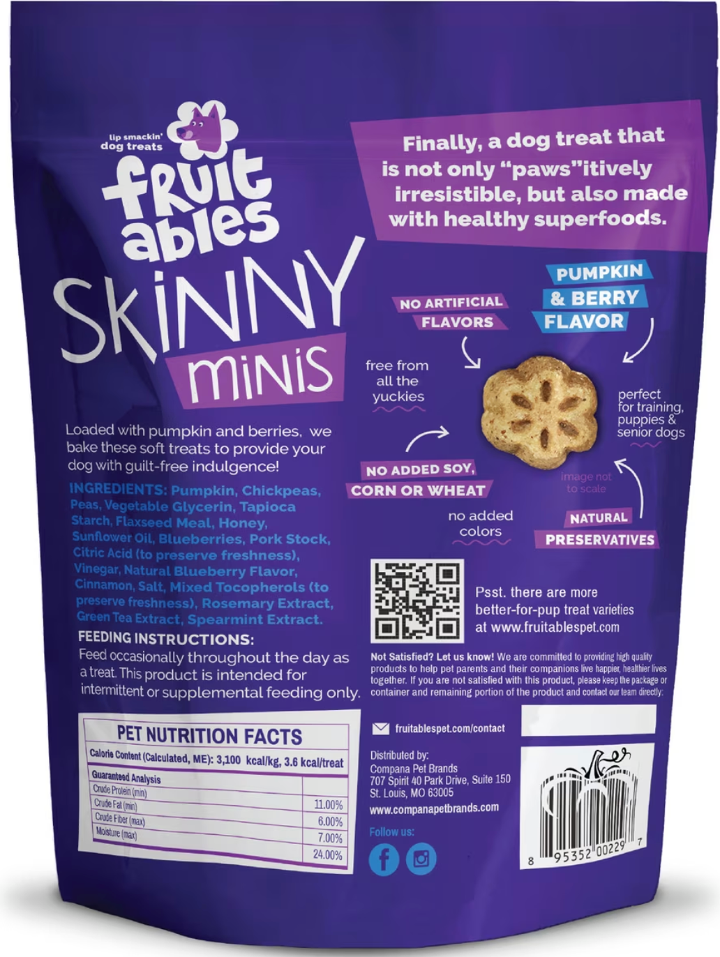 Skinny Minis Pumpkin Berry Chewy Dog Treats