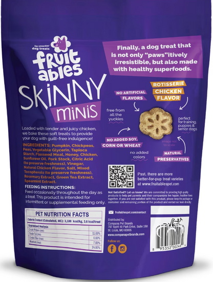 Skinny Minis Rotisserie Chicken Chewy Dog Treats