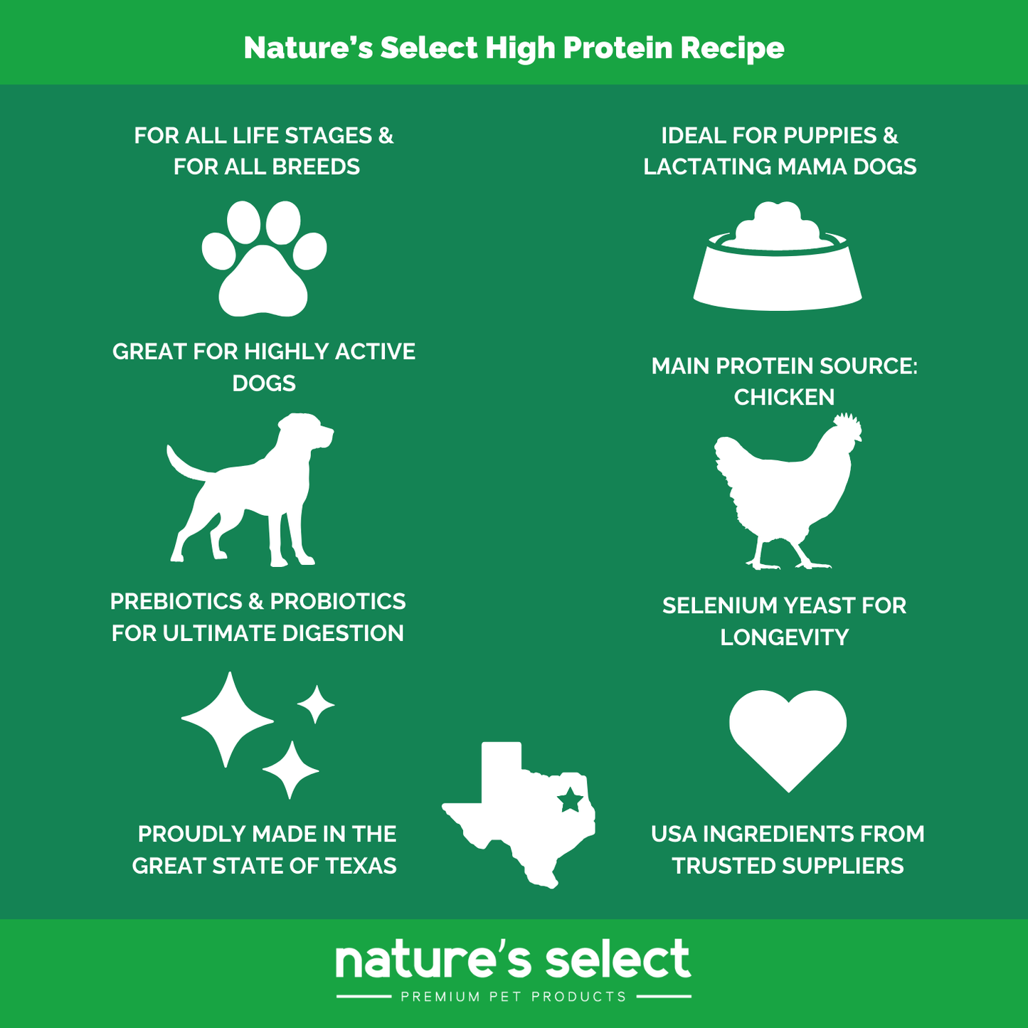 Nature's Select High Protein Recipe - Chicken & Rice, Dry Dog Food for All Life Stages