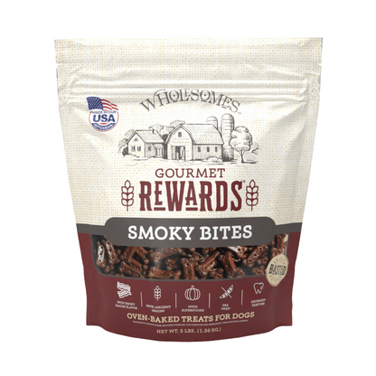 Wholesomes Gourmet Rewards Smoky Bites - Bacon Dog Biscuits 3 lbs